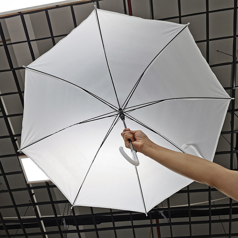 Frosted white transparent umbrella female dual-use automatic Japanese style Internet celebrity student stall umbrella long handle wholesale Frosted white transparent umbrella female dual-use automatic Japanese style Internet celebrity student stall umbrella long handle wholesale