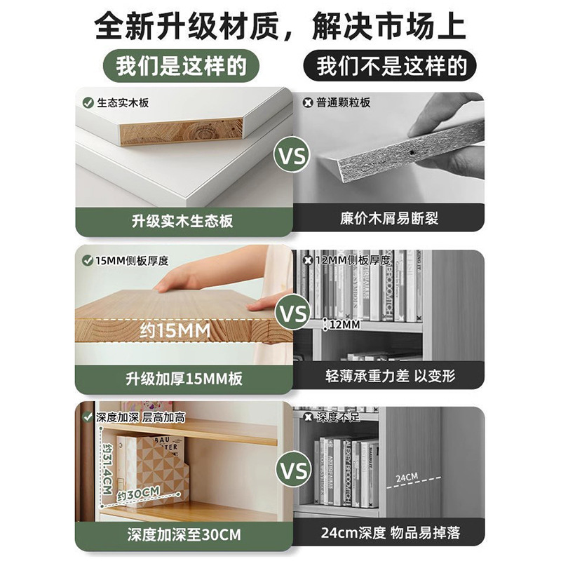 Gabinete de almacenamiento de madera maciza, gabinete de almacenamiento, sala de estar, gabinete de exhibición contra la pared, estante de piso para el hogar, estante multicapa, gabinete de almacenamiento