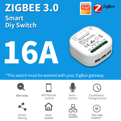 Tuya wifi switch zigbee receiver with self-generating switch panel and Mijia app smart voice