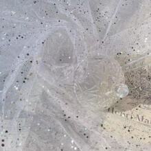 撒粉闪粉网纱布厂家新款亮片网眼布手工发饰背景服装面料
