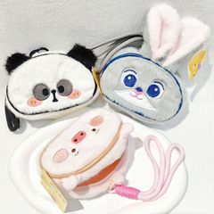 新款卡通毛绒挂件笑脸治愈熊猫零钱包  小巧方便随身携带零钱包