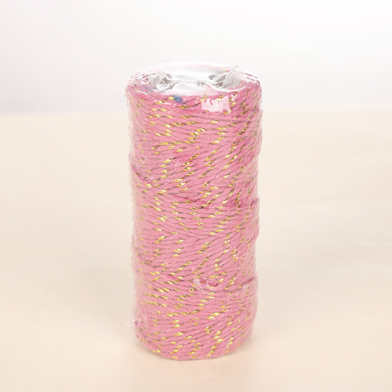 핑크 골드 실크 코튼 로프 * 1.5*50/롤