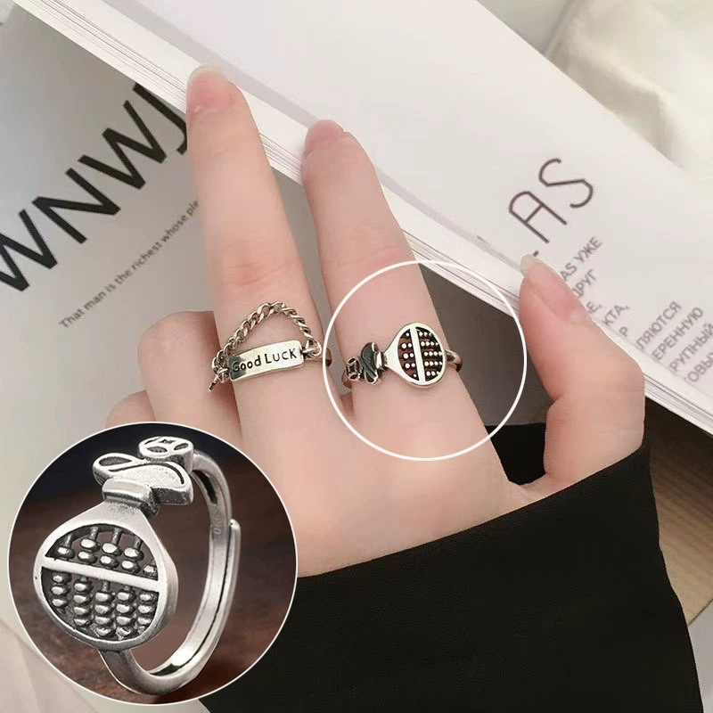 幾何学的な線の交差指輪の女性の冷たい風のシンプルなファッションS925銀メッキの口の指リングins風の指の指輪