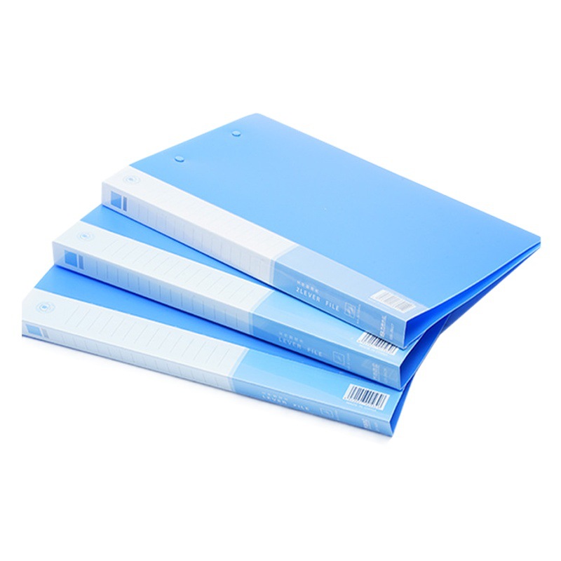 De una sola pieza de plástico A4 carpeta clip fuerte PP carpeta de material carpeta única carpeta doble Oficina clip de primavera