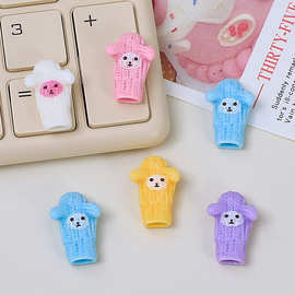 可爱卡通手套创意手工diy奶油胶配饰树脂小配件饰品发夹材料批发