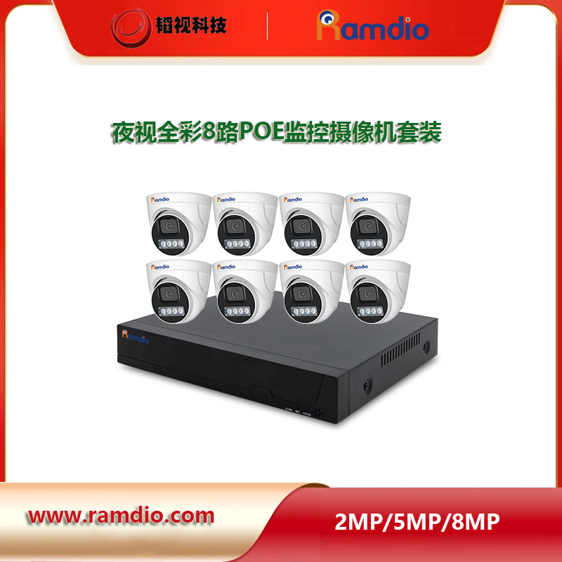 8ch Indoor Dome Audio CCTV Camera Kit 5MP security monitoring camera…