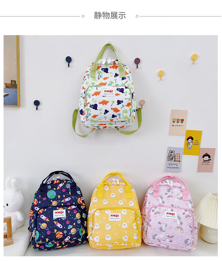 Fashion Children's Cartoon Canvas Large-capacity Printing Dinosaur Pattern Backpack Wholesale Nihaojewelry display picture 17