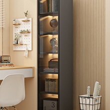 客厅实木书柜窄柜带玻璃门立柜落地置物柜组合防尘储物批发展示柜