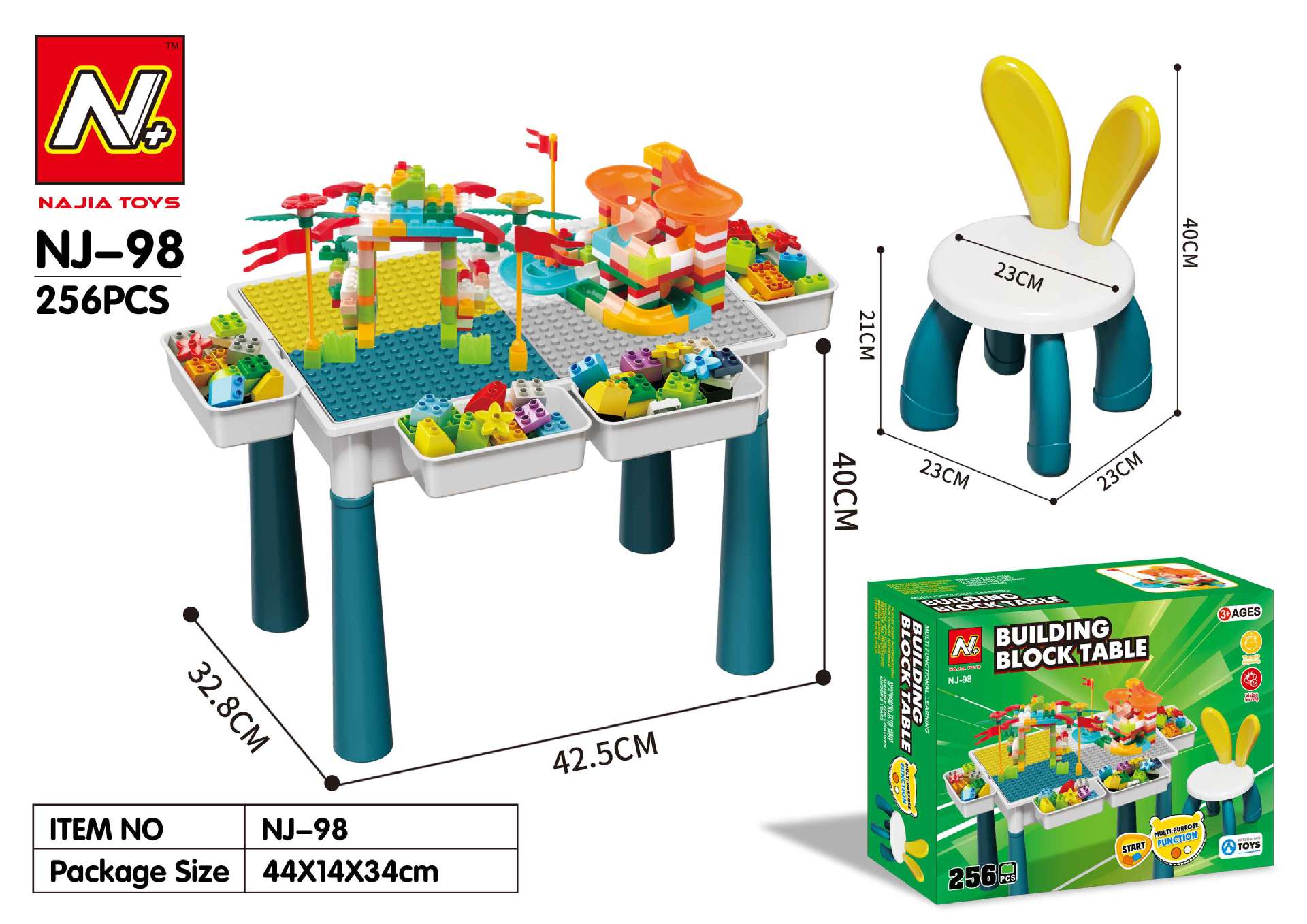 Mesa de bloques de construcción para niños multifunción grande compatible con Lego granular ensamblado juguetes educativos para niños y niñas al por mayor transfronterizo