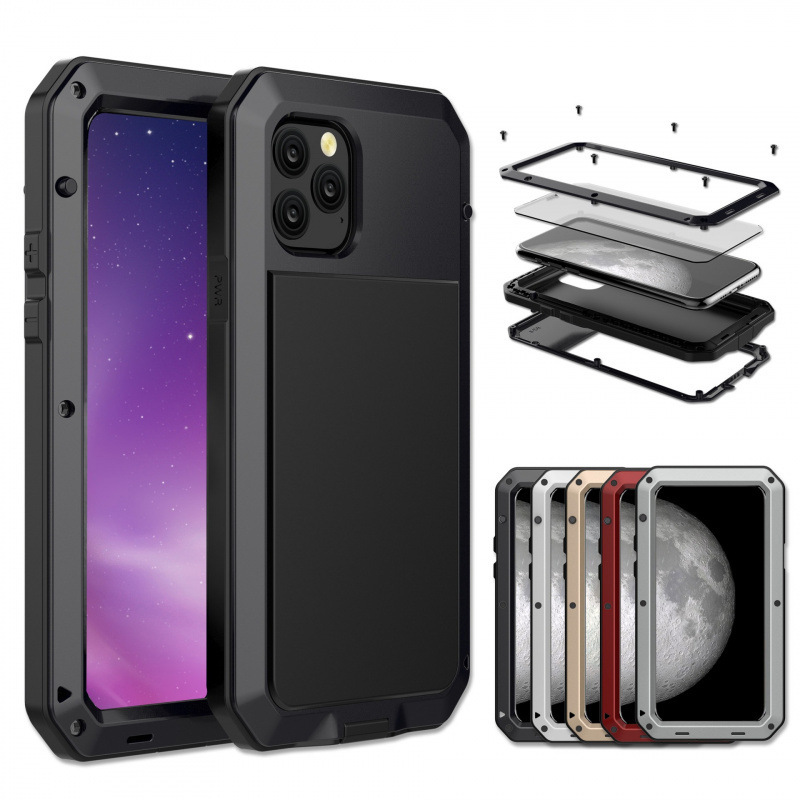 Suitable for Apple Iphone11Pro Max Metal Three-Proof Shell 13P Anti-Fall Mobile Phone Case 12 Waterproof Plus Set
