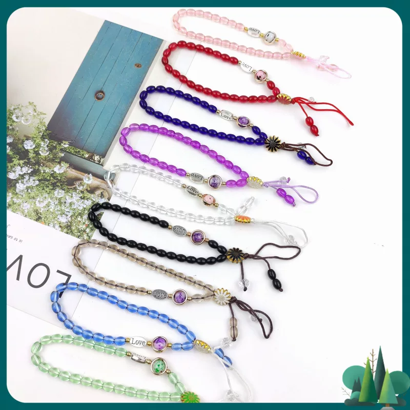 Woven one bead bracelet, short strap, pendant