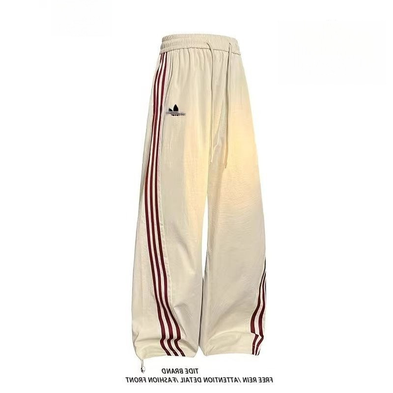 Embroidered Clover Quick-Dry Spring/Summer/Autumn Thin Casual Loose Couple's Embroidered Wide-Leg Quick-Dry Long Pants 52383