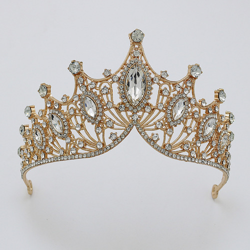 Hot Selling Crystal Diamond Bridal Wedding Hair Tiara Birthday Tiara Hair Accessories Prom Crown Car Show Performance Headband