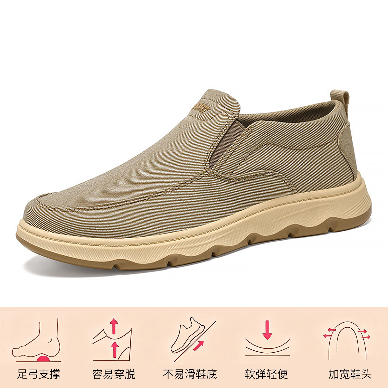 El Jin Seyuan| Zapatos casuales de hombre primavera transpirables zapatos de tela ligeros zapatos de suela suave hombre cómodo zapatos de papá al por mayor