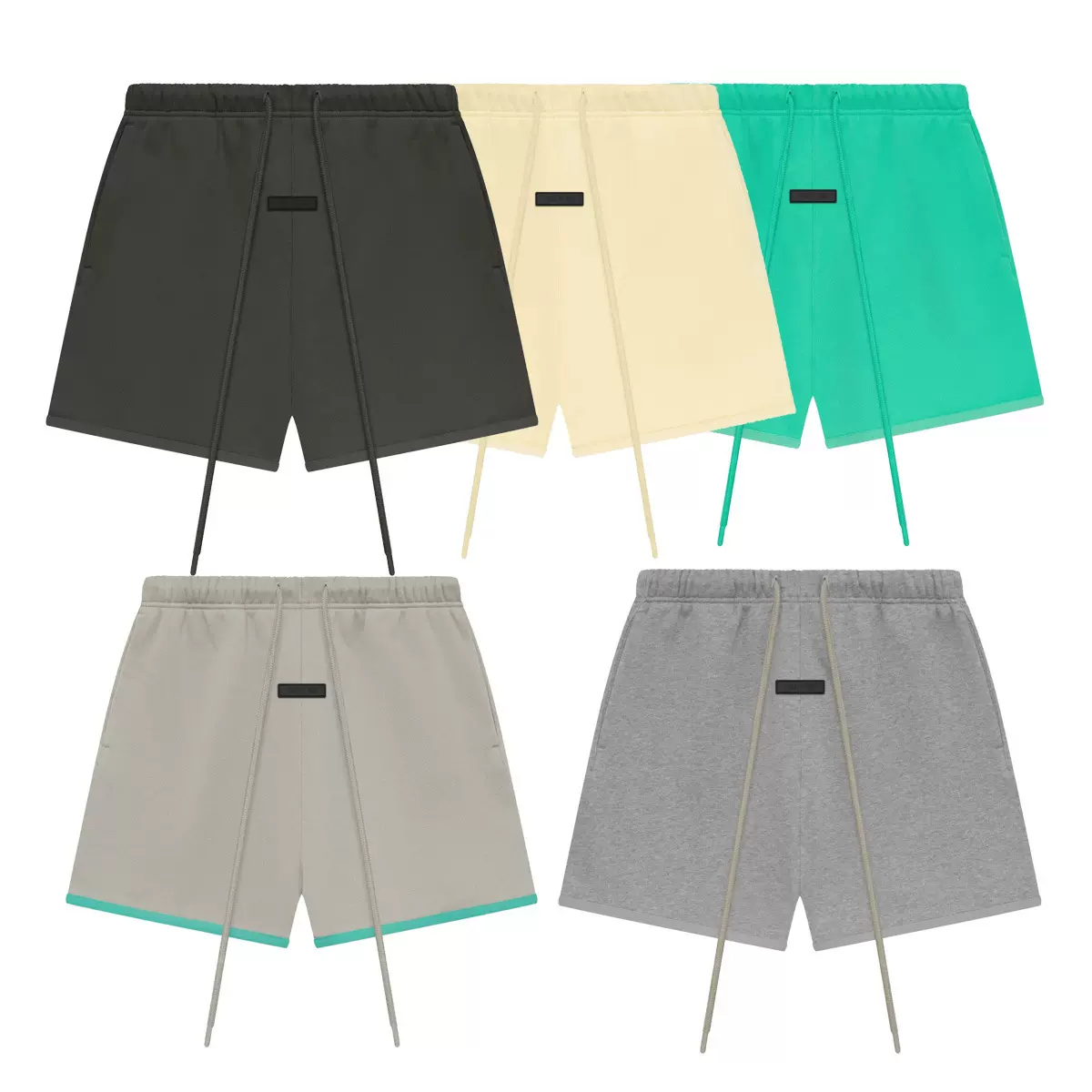 FEAR OF GOD24ss复线ESSENTIALS美式拉绳拼接包边五分短裤潮男士