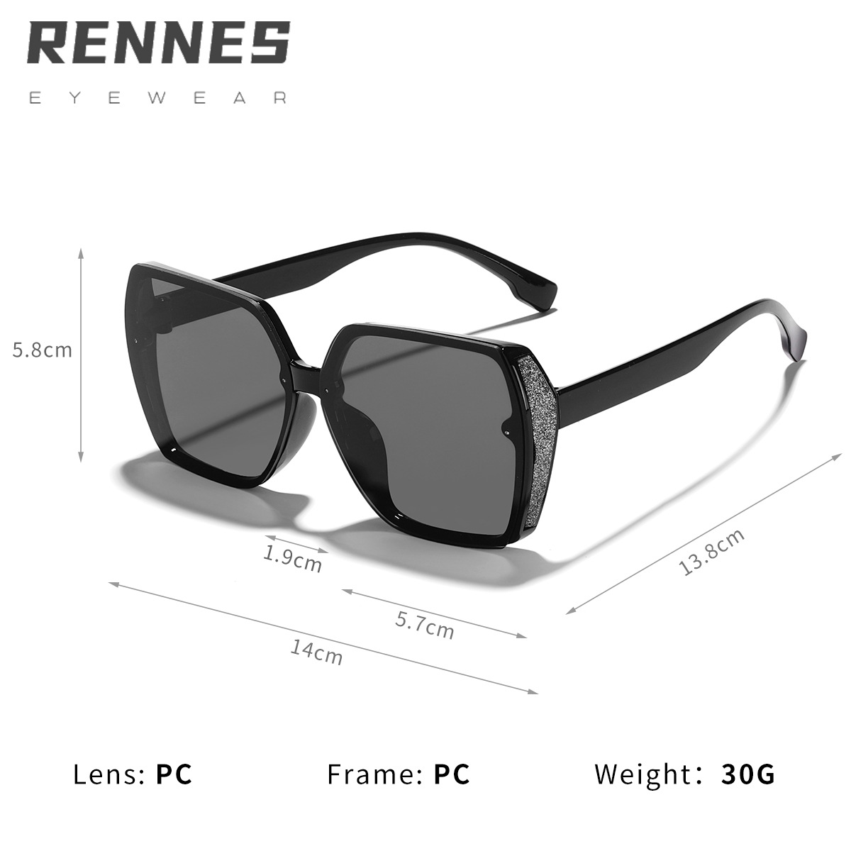 2022 Nueva celebridad de Internet mismo estilo gafas de sol personalidad europea y americana ins estilo gafas de sol mujeres de moda gran marco gran cara adelgazante 90949