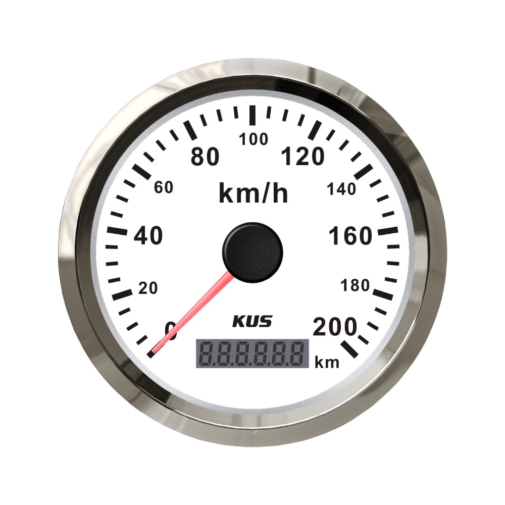Universal – automobile instrument GPS Speedometer Odometer - white-dial-200kmh