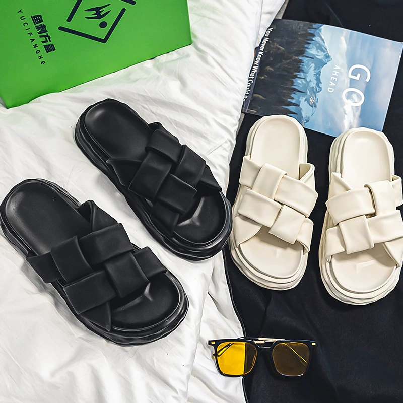 Сандалии для дома и улицы, мужские тапочки, мужские летние дышащие мягкие нижние наступают на дерьмо, ощущение летнего повседневного скольжения
