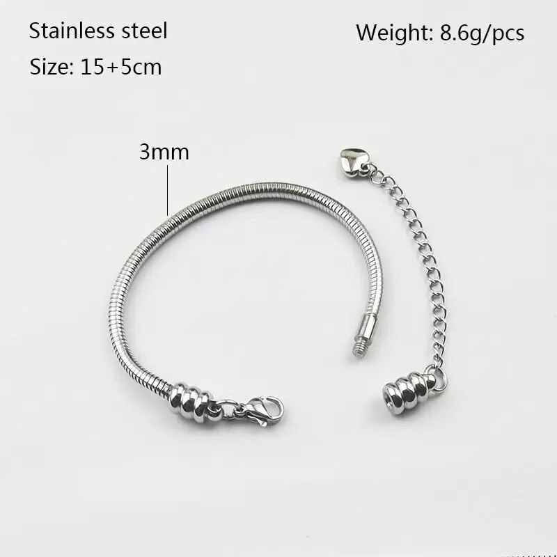 DIY Snake Bone String Chain Metal Stainless Steel Waterproof Non-Fading Handmade Jewelry Bracelet