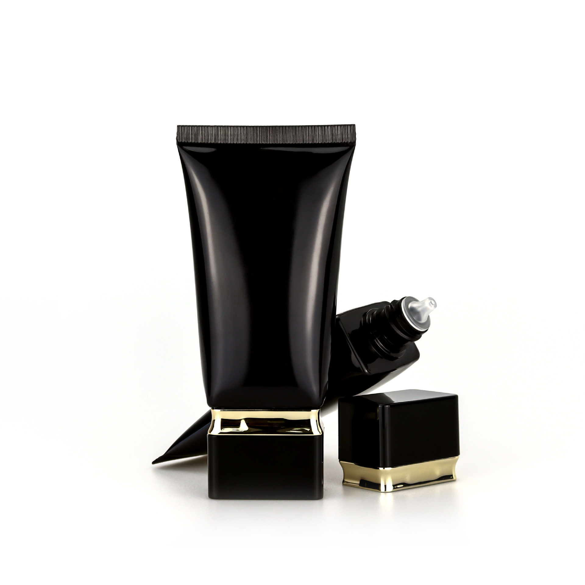 厂家直供注塑椭圆PE软管四方盖50ML化妆品通用软管洗面奶防晒霜