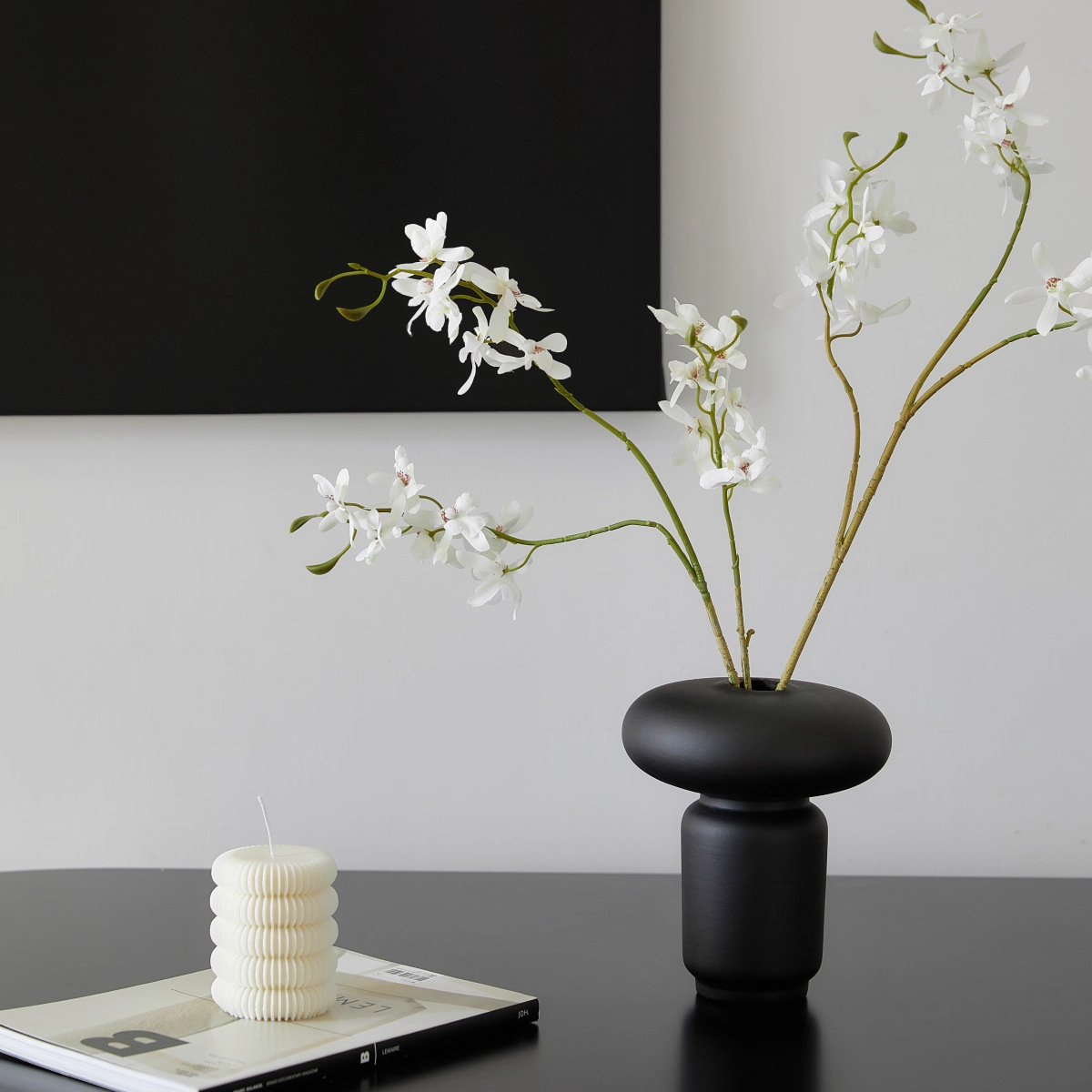 Unburnt Ceramic Vase Flower Arrangement Ornaments High-End Niche Living Room Entrance Ceramic Flower Vessel Desktop Decorative Vase