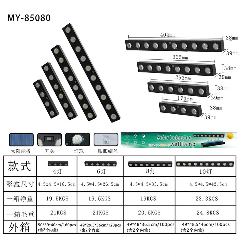 ソーラー式屋外ガーデンライト 新型 家庭用 白色/暖色系 壁掛け照明 店舗看板照明 雰囲気照明 ウォールウォッシャーライト 卸売|undefined