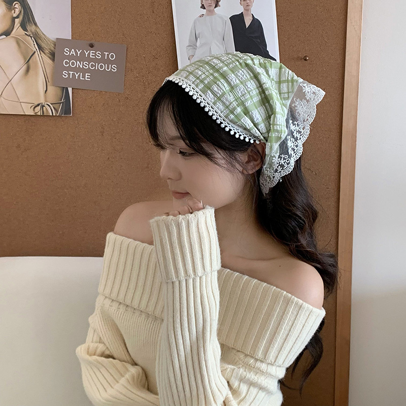 Turbante de verano pastoral nuevo pañuelo de encaje floral tocado para tomar fotos bufandas super inmortales bufandas bufandas de seda al por mayor