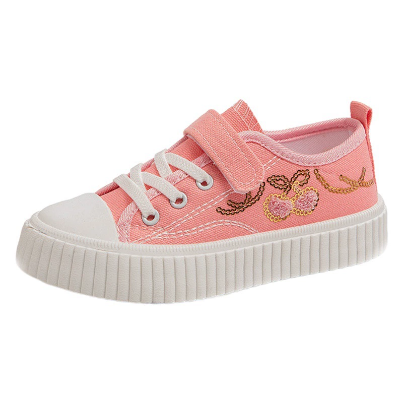 Детская парусиновая обувь 2024, новые детские танцевальные белые туфли на однотонной подошве, Повседневная летняя парусиновая обувь, обувь с вышивкой