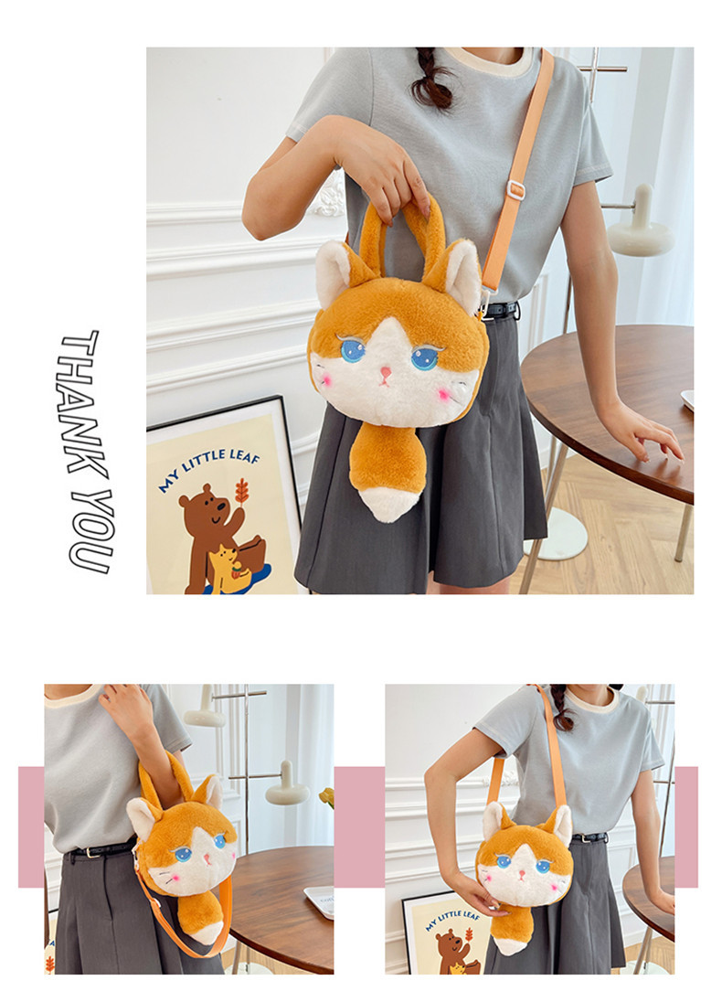 137g Weight Zipper Closure Type Single Shoulder Strap, Top Handle Strap Type Shoulder Bag Bags Type Casual Occasion Plush Material Animal, Cartoon Pattern Spring, Autumn&Winter Season Kid'S Gender Cute Style Round Shape Kid'S Plush Animal Cartoon Cute Round Zipper Shoulder Bag 3