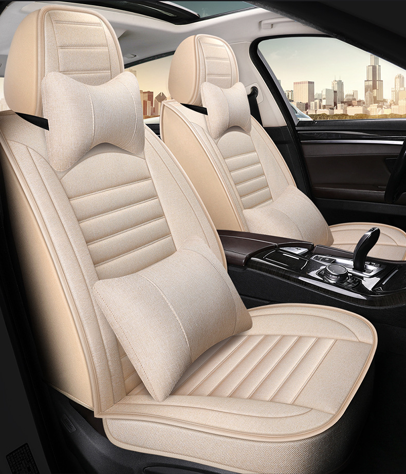 Full-Coverage Car Seat Cover A-01 Linen Cushion All-Season Full Package Cross-Border Exclusive for Wish Amazon Wholesale Dropshipping