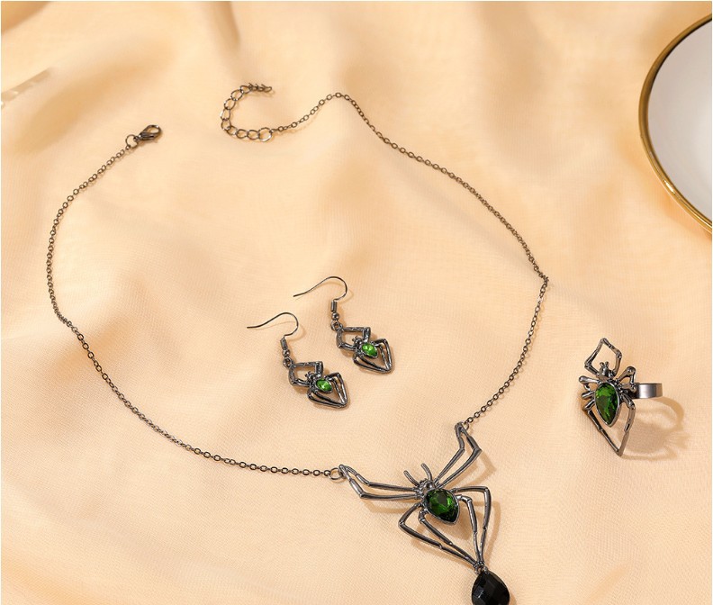 Moda Araña Aleación Embutido Diamantes De Imitación Mujeres Anillos Aretes Collar display picture 10