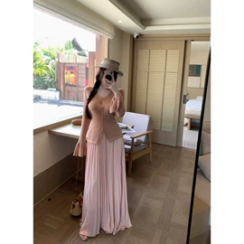 时尚休闲套装;连衣裙;女式T恤