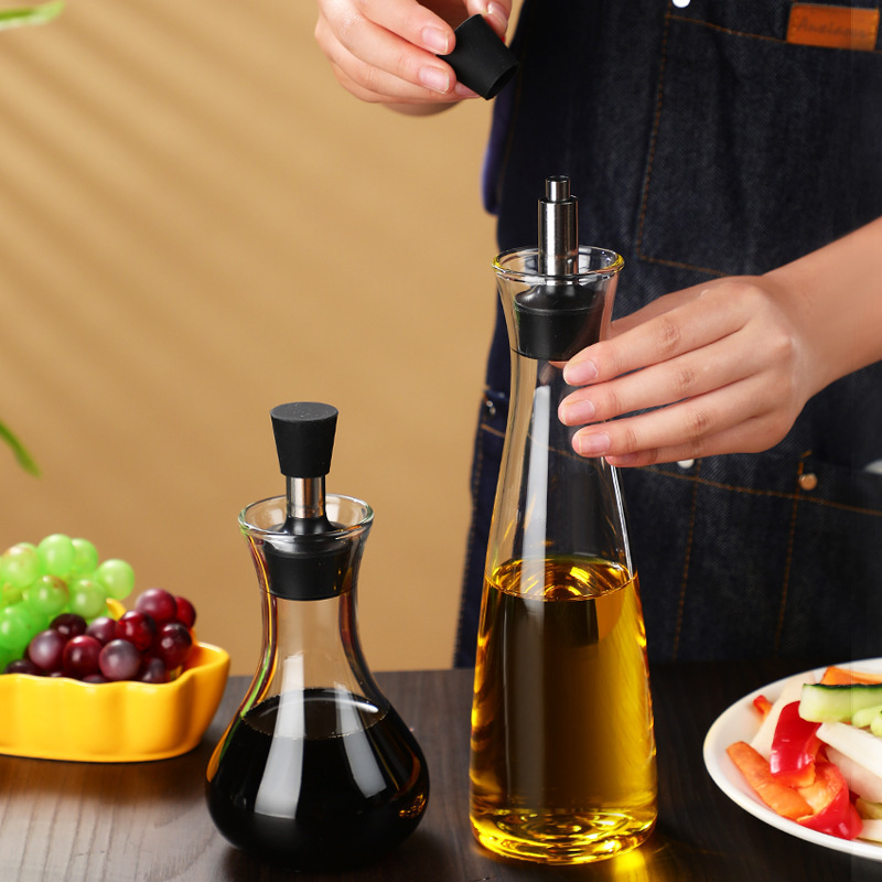 Small oil pot leak -proof glass oil bottle household oil can soy…