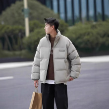 潮流时尚立领纯色保暖青少年宽松型运动休闲舒适棉衣外套文艺潮