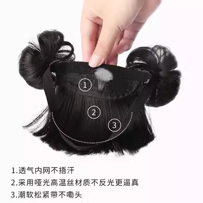 Bebé niños bebé pelo banda peluca flequillo lindo flor brote bola cabeza Internet celebridad lindo bebé pelo accesorios foto