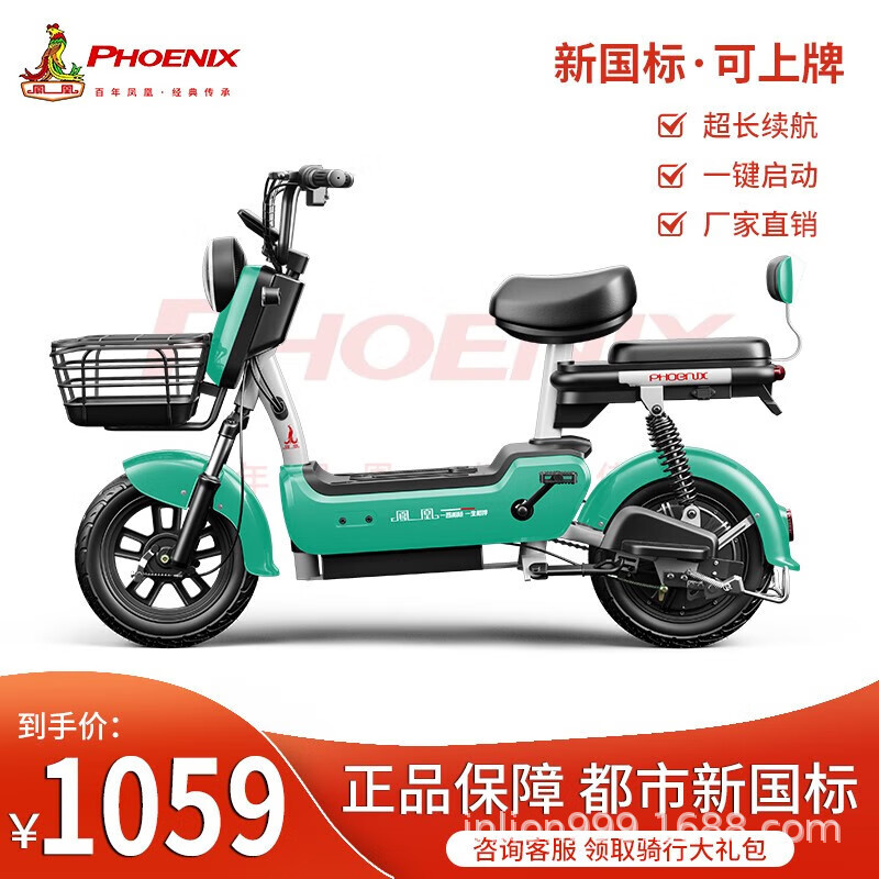 Phoenix (Phoenix) nuevo coche eléctrico estándar nacional para estudiantes adultos bicicleta eléctrica masculina y femenina 48V coche de batería