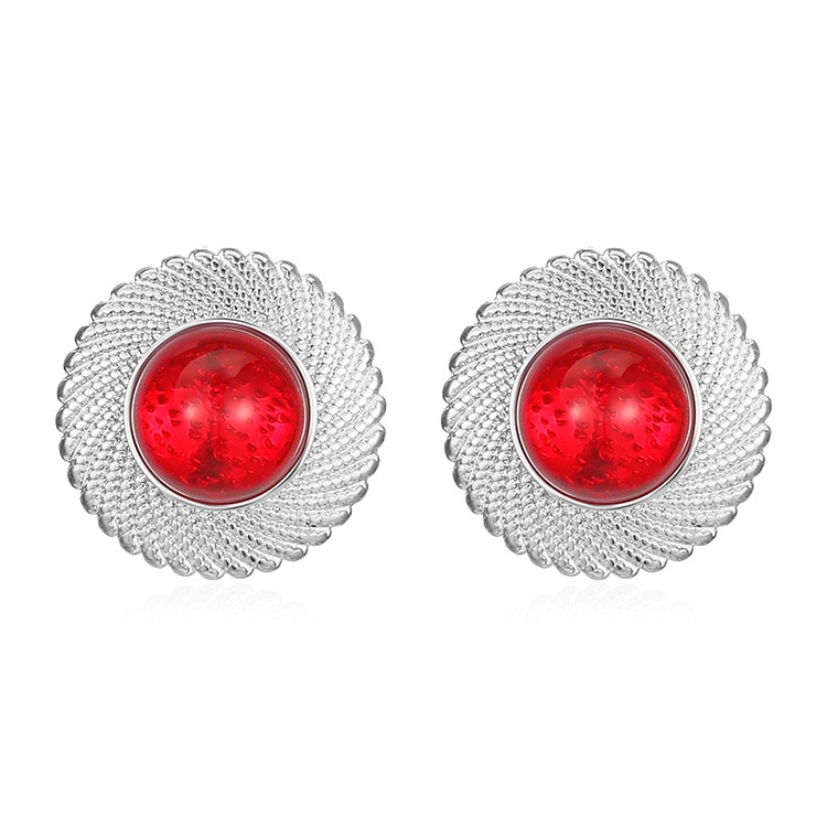 Europa y América de moda retro redonda joyería de acero inoxidable pendientes de lujo ligero de alta calidad 18K pendientes chapeados