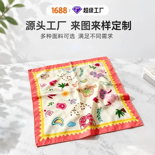 户外运动头巾定制 支持来图来样方巾加印logo印花丝巾源头工厂