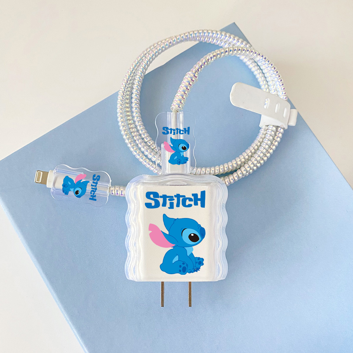 Apple 20w-A19 스티치 오버레이 헤드기어 + 물결선 클립 + 1m 레이저 흰색 로프 + 흰색 스트랩