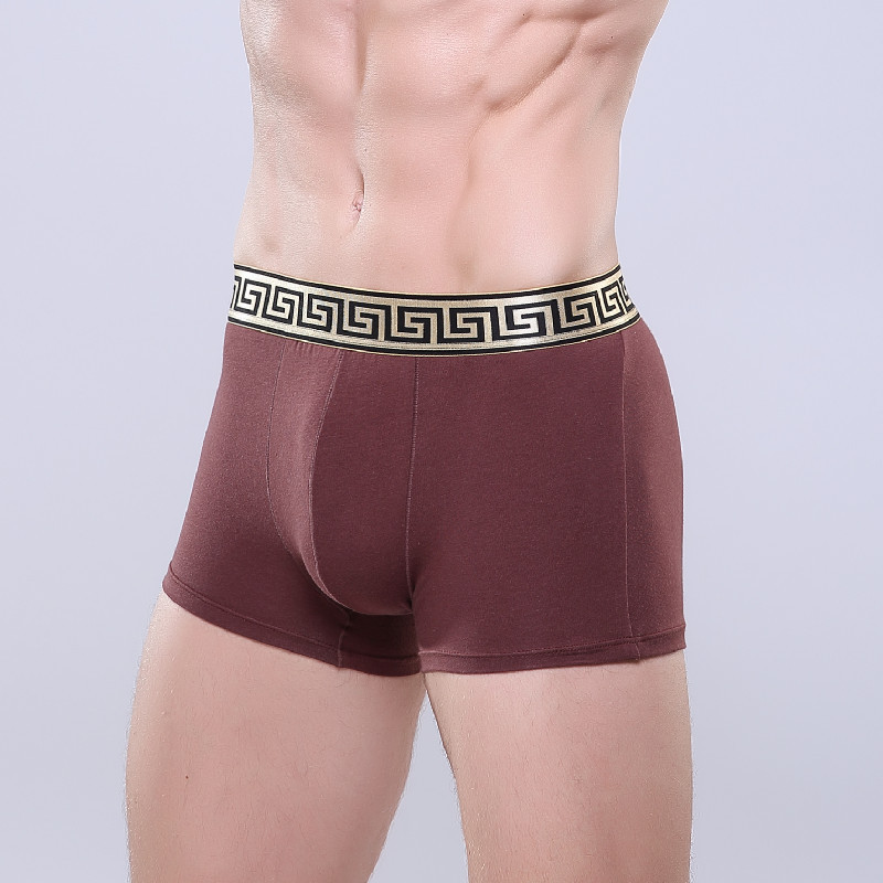 Factory wholesale high-grade men's cotton boxer underwear sexy business casual solid color boxer underwear head explosions