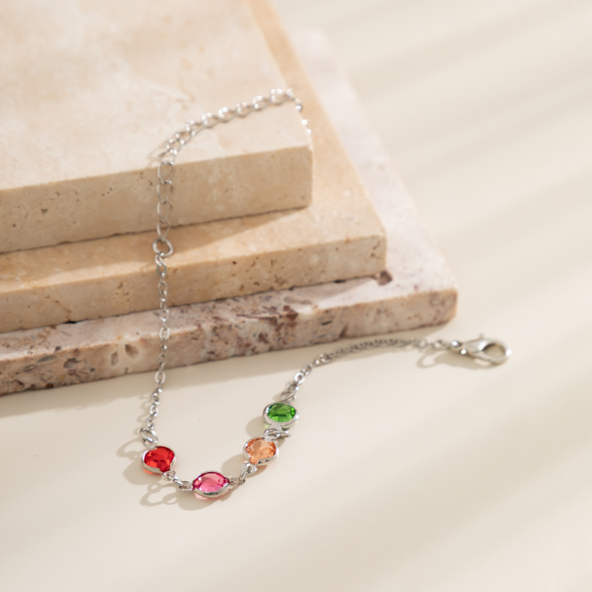 Fashion Round Copper Bracelets Inlay Artificial Crystal Copper Bracelets