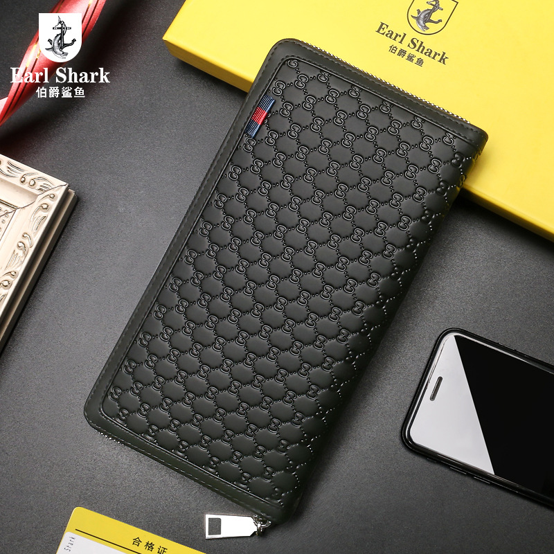 man clutch bag Soft leather Envelope bag zipper Long Purse genuine leather Grab bag Men's bag cowhide Handbag goods in stock customized
