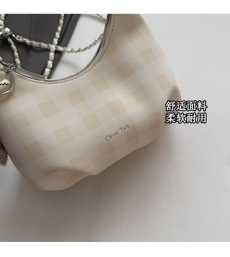 Sweet and cool style, trendy and unique cloud-shaped pleated handbag, a new summer fashion chain crossbody bag for women in 2025 Specification drawing