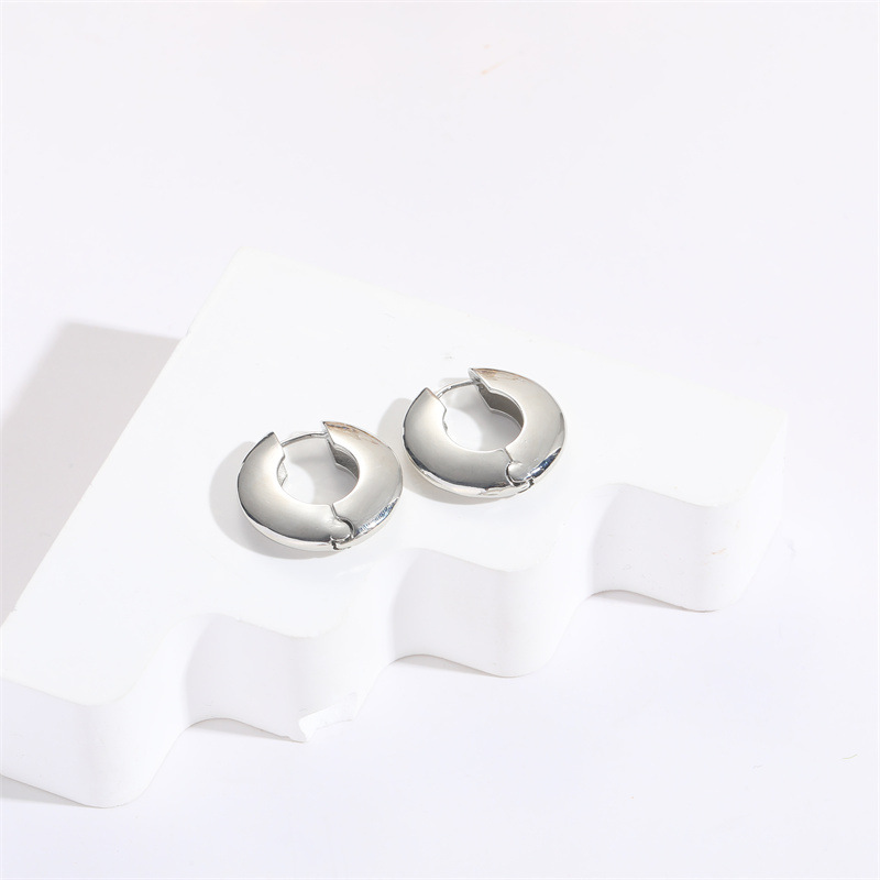 INS Style Round Heart Shape Copper Plating Hoop Earrings Drop Earrings 1 Pair