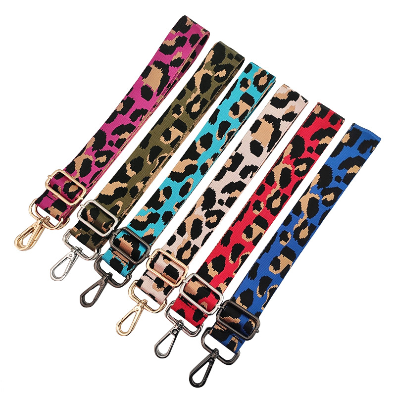 New color leopard wide shoulder strap adjustable single shoulder diagonal span bag long shoulder strap bag accessories belt replaceable shoulder strap