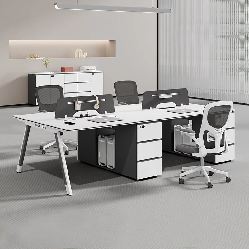 Office Desk Staff Desk and Chair Combination Office Furniture Screen Station Modern Four-Person 4-Person 6-Person