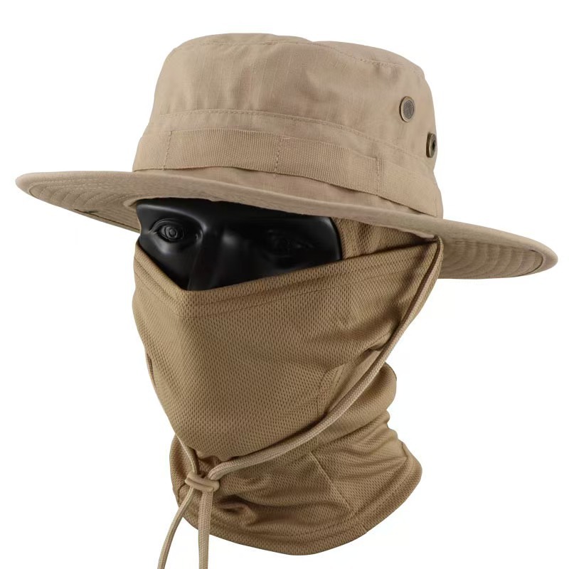 Outdoor Sun Protection Fisherman's Hat for Men, Summer Sun Hat with Large Brim, Uv Protection Mask, Neck Protection Set, Cycling and Mountaineering Hat