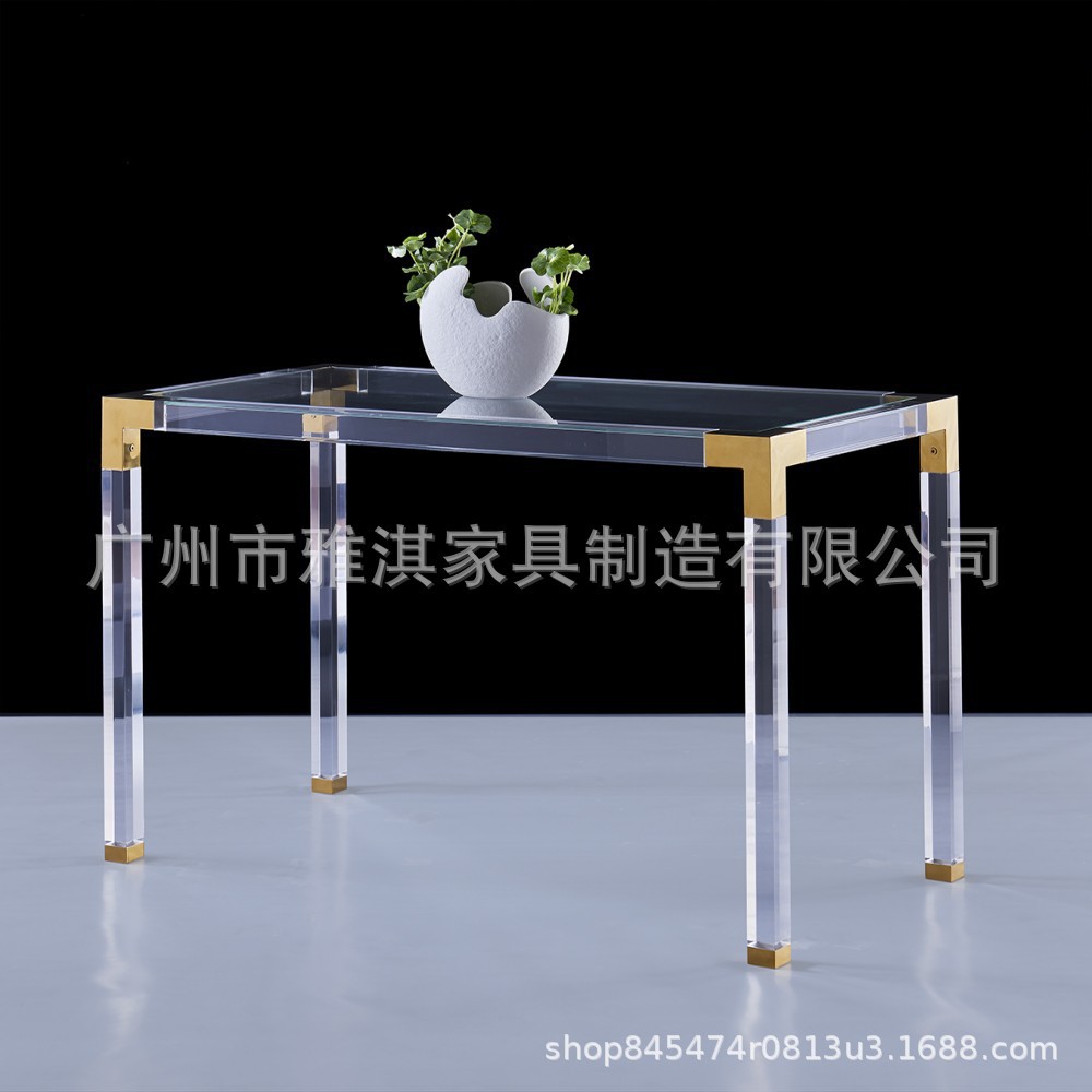 Acrylic Transparent Glass Creative Design Simple Dining Table Small and Medium-Sized Apartment Dining Chair Combination Home Western Dining Table