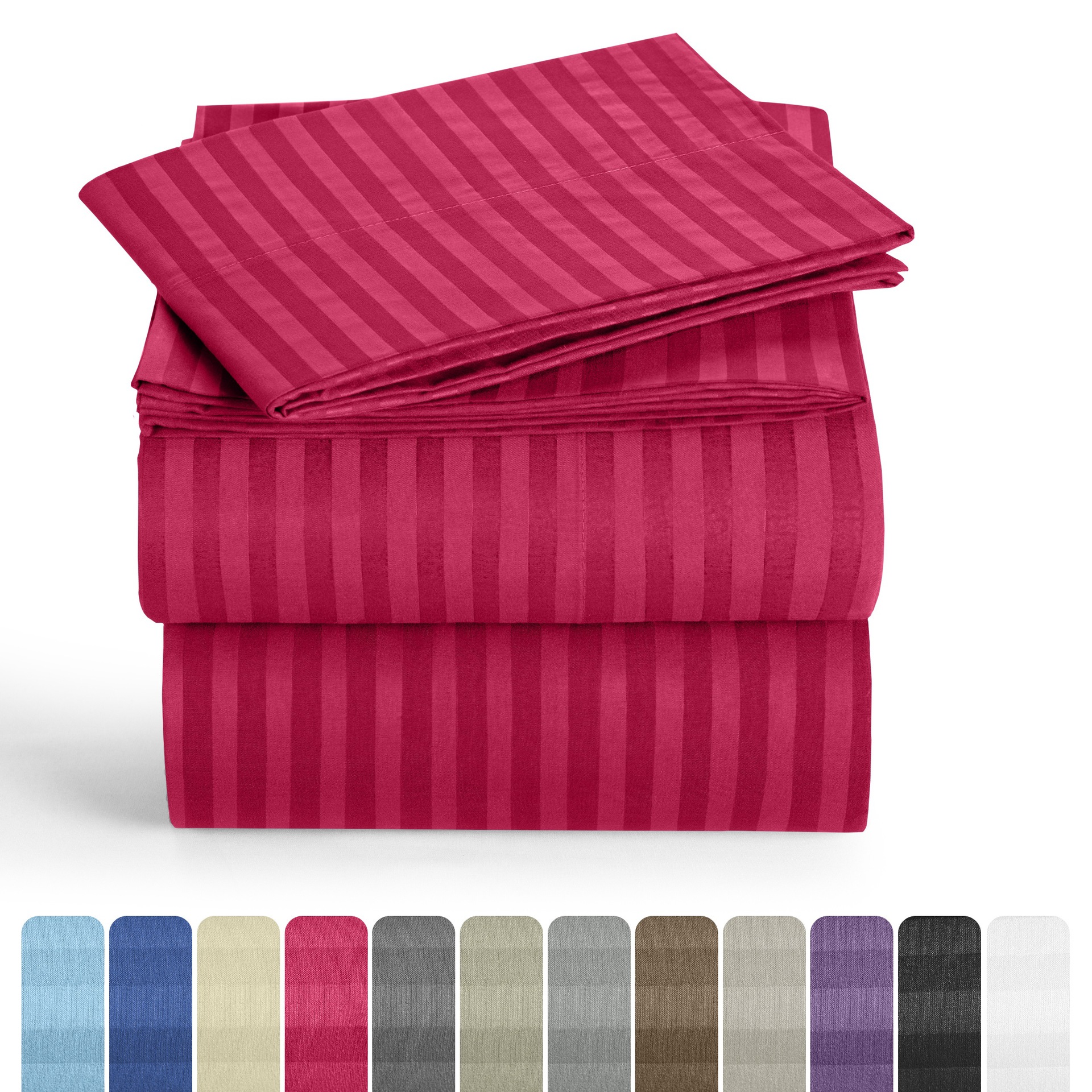 Juego de Sábanas a Rayas de 4 Piezas Lux Decor - Lujo de Hotel