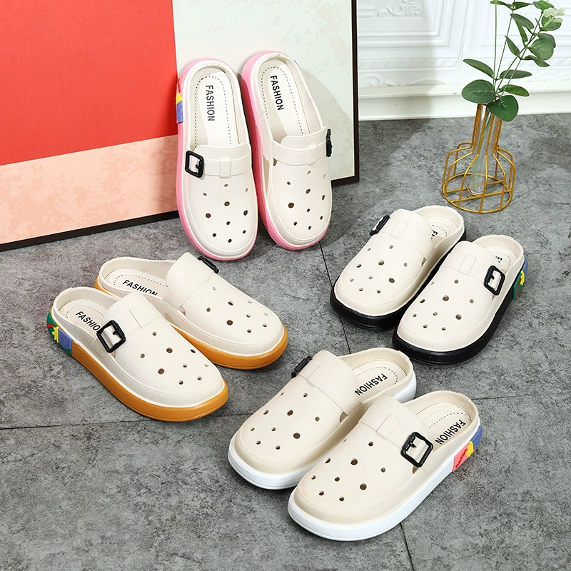 Новые женские полуботинки с закрытым носком, женские сабо на толстой подошве, популярные в TikTok, дышащие и нескользящие, для медсестер и беременных женщин, для ношения на улице.